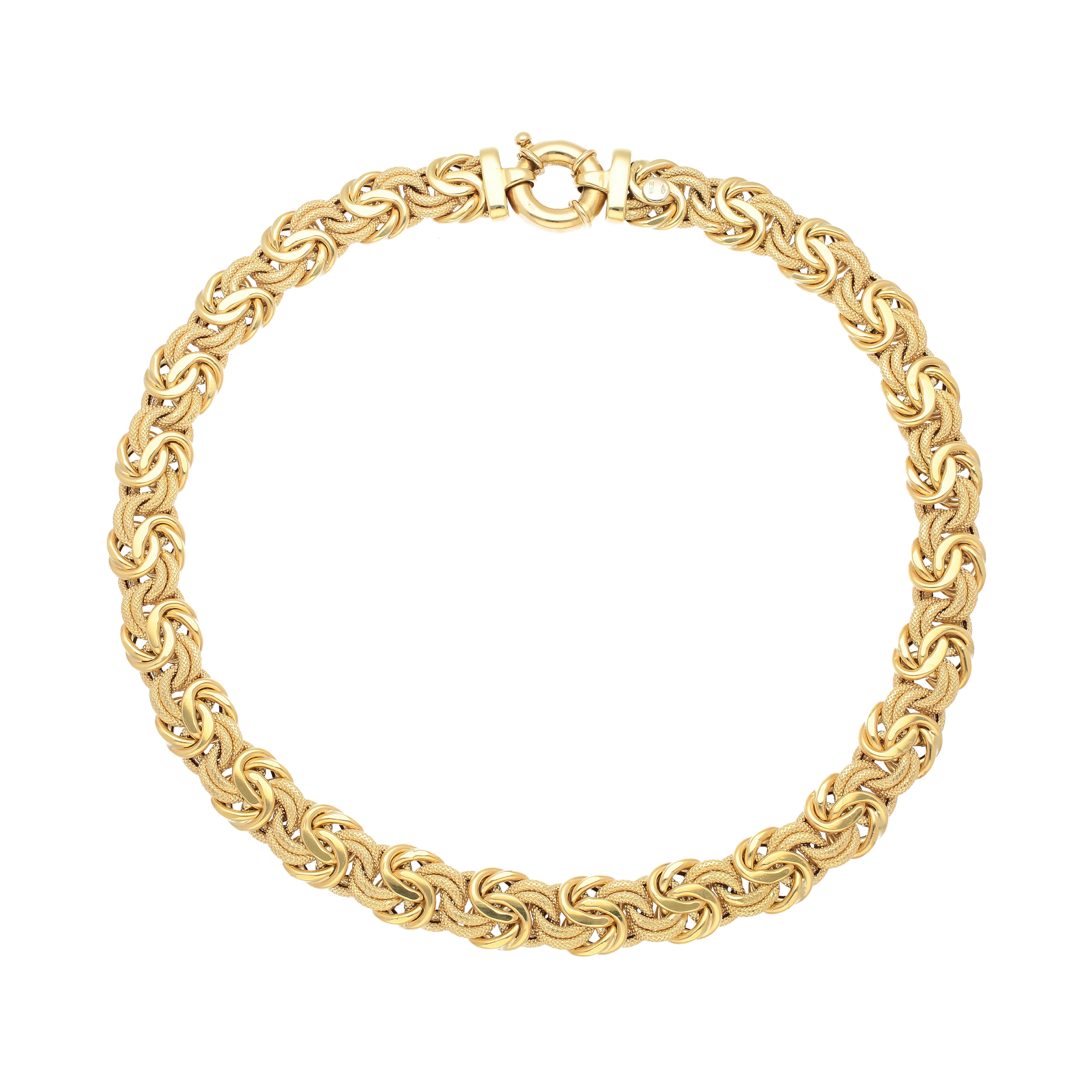 14k Real Gold Bali Flat Byzantine Chain Bracelet, King Chain Bracelet,  Chunky Chain Link Bracelet