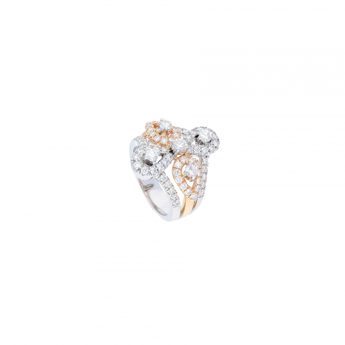Idylle Blossom ring, 3 golds and diamonds - Jewelry - Categories