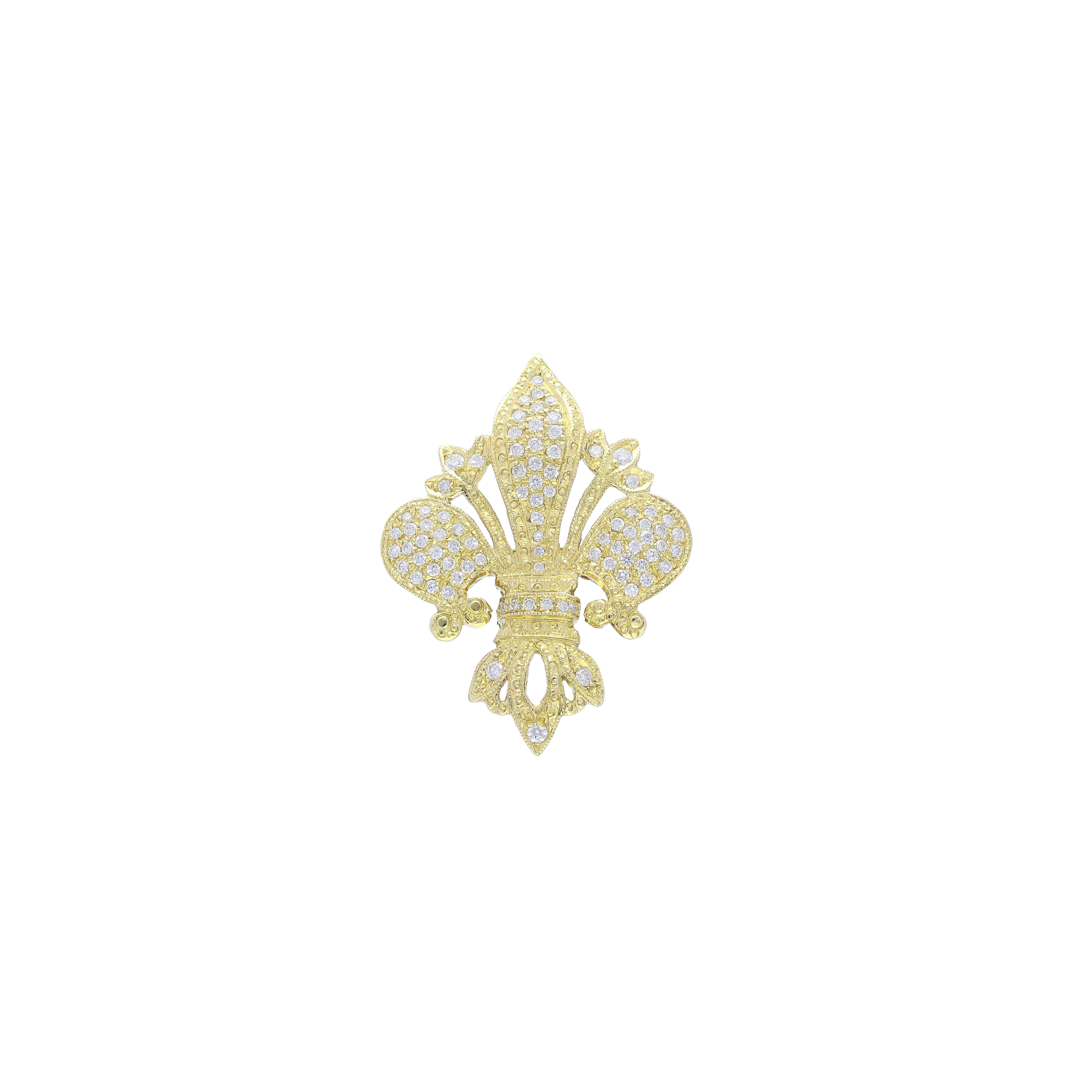 symbol of florence pendant brooch in 18kt yellow gold and diamonds