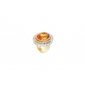 Saturno Collection Ring Orange Citrine and diamonds in three