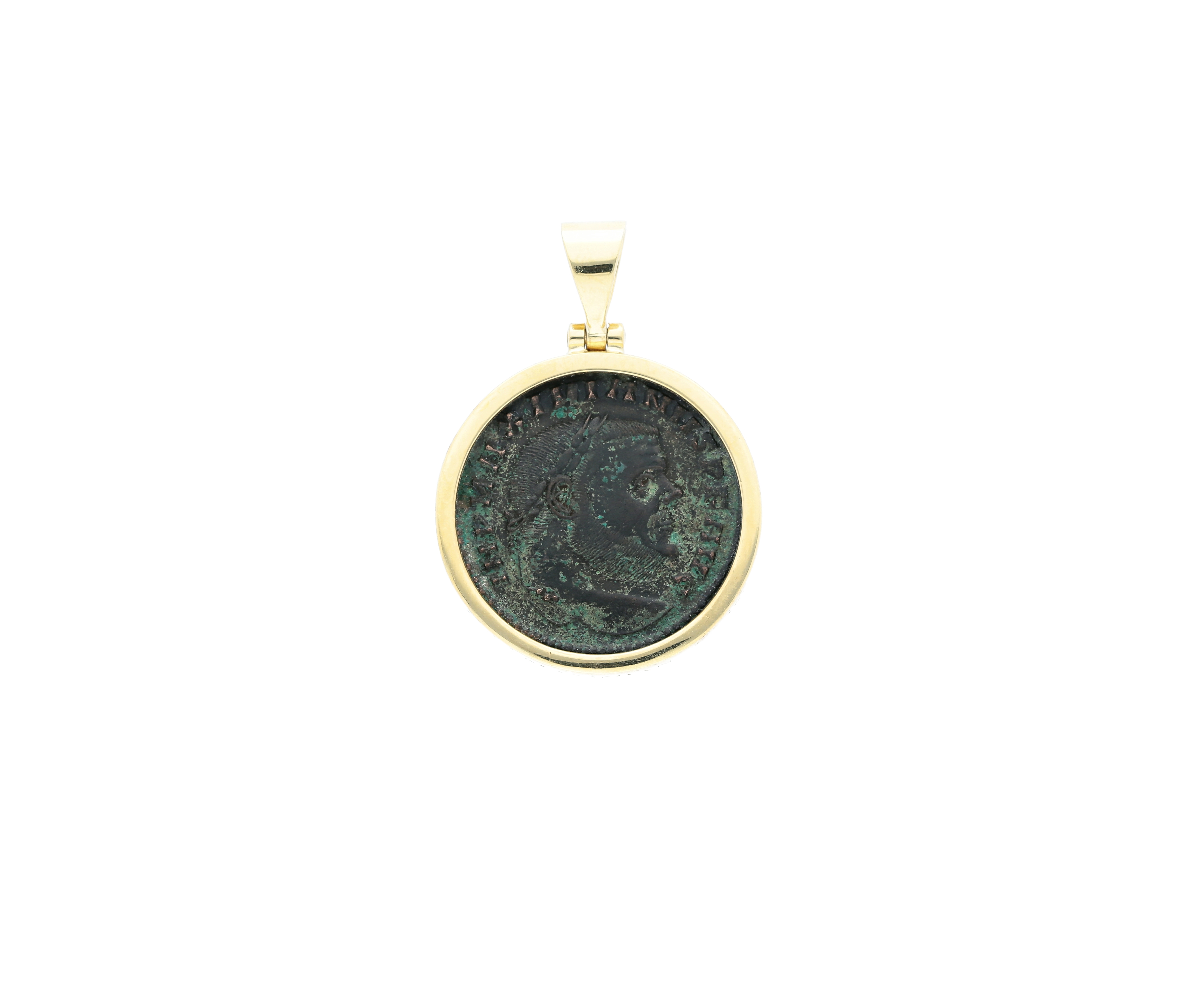 Roman Coin Emperor Maximian, Frame 18kt yellow gold