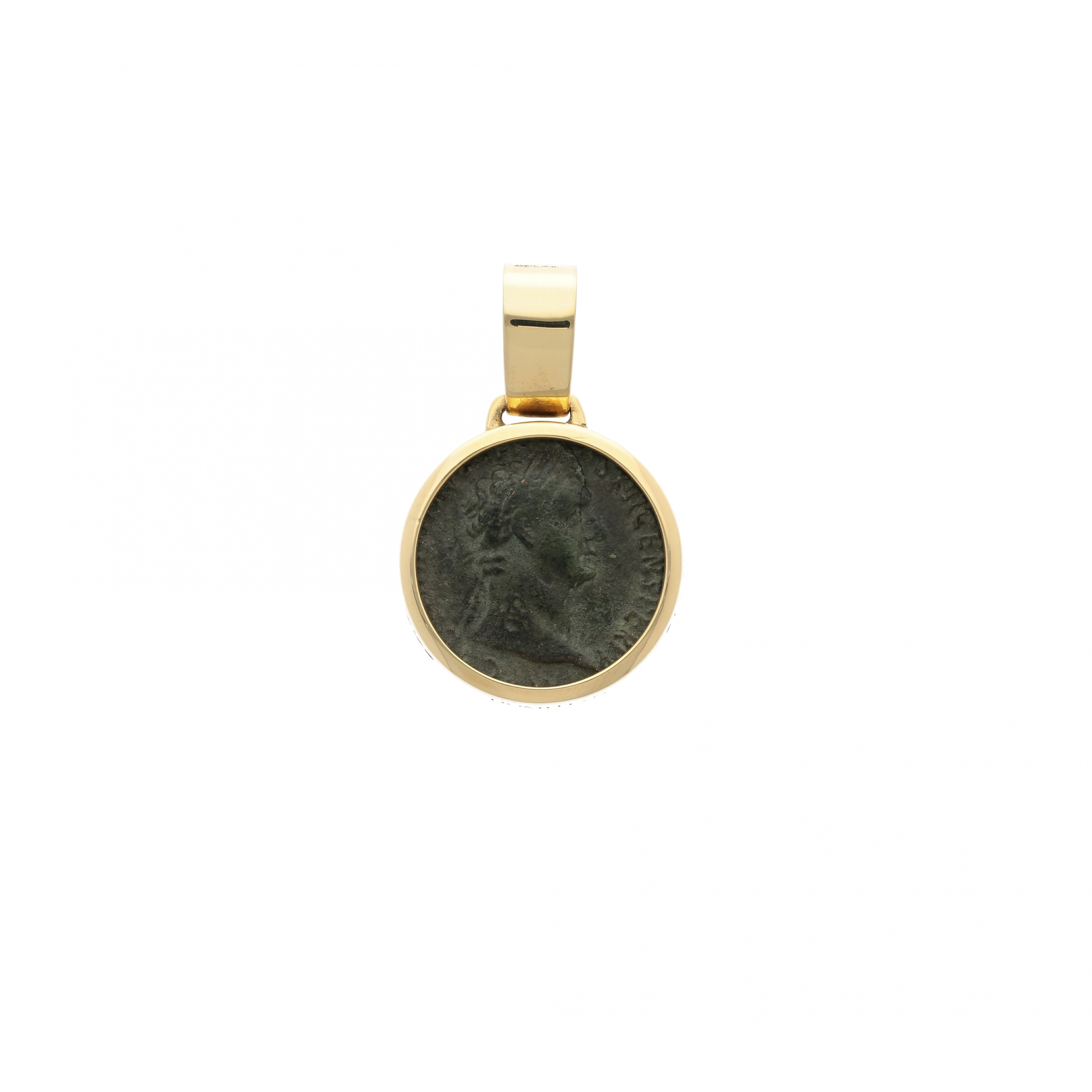 18k Gold Coin Magnifying Glass Pendant