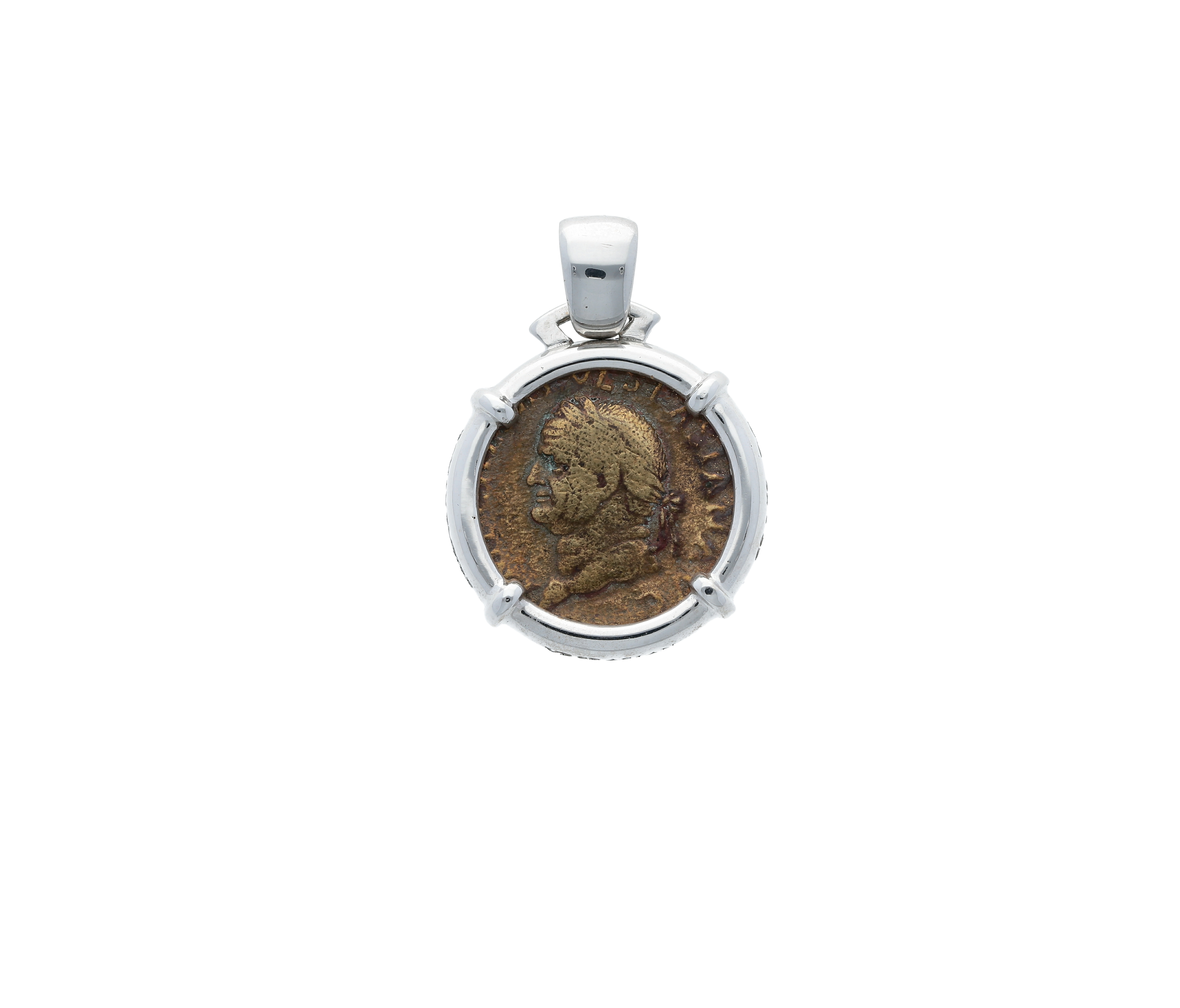 Emperor vespasian Roman Coin  frame 18kt gold