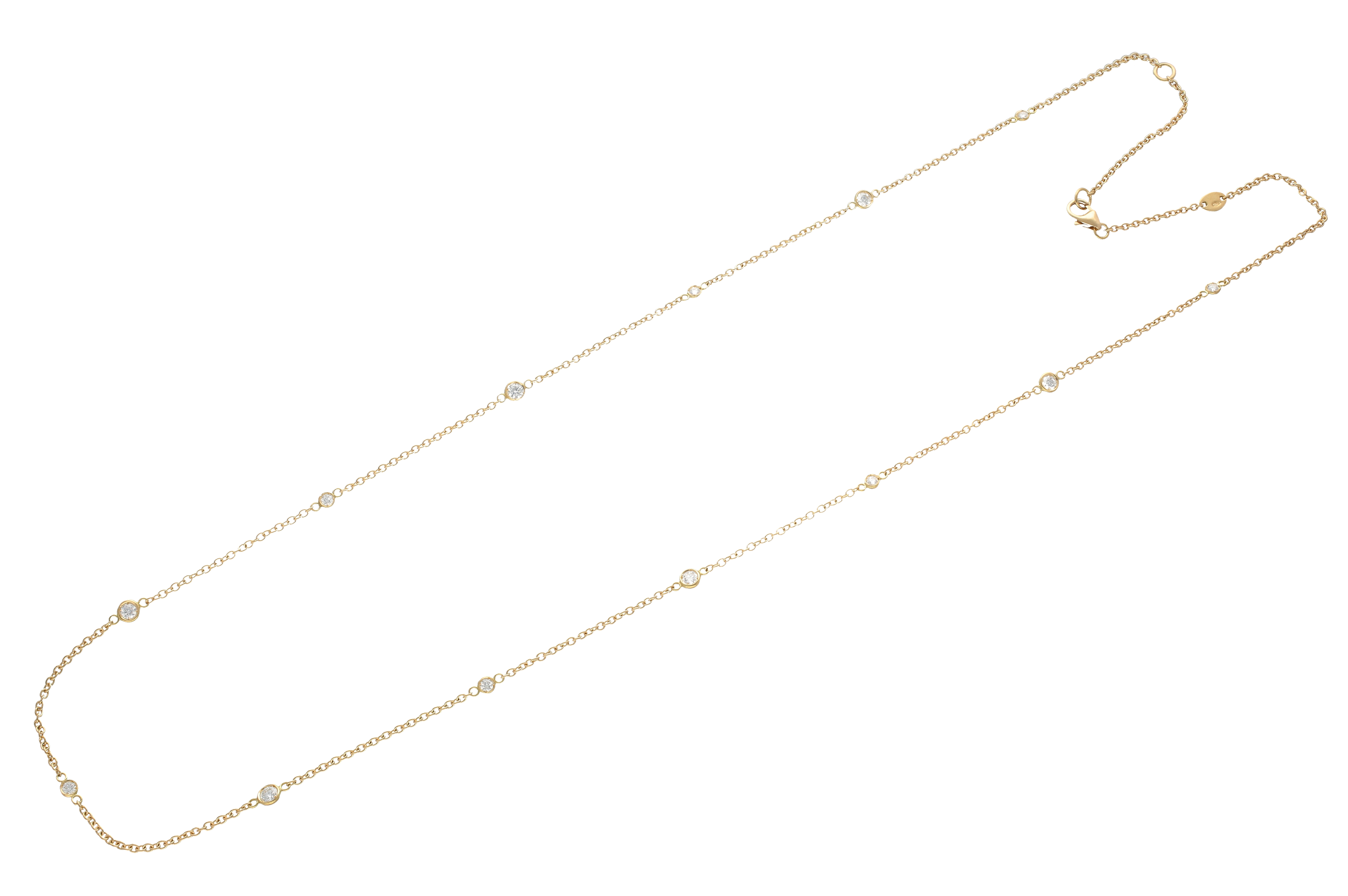 Italian yellow gold 18 kt necklace with diamonds