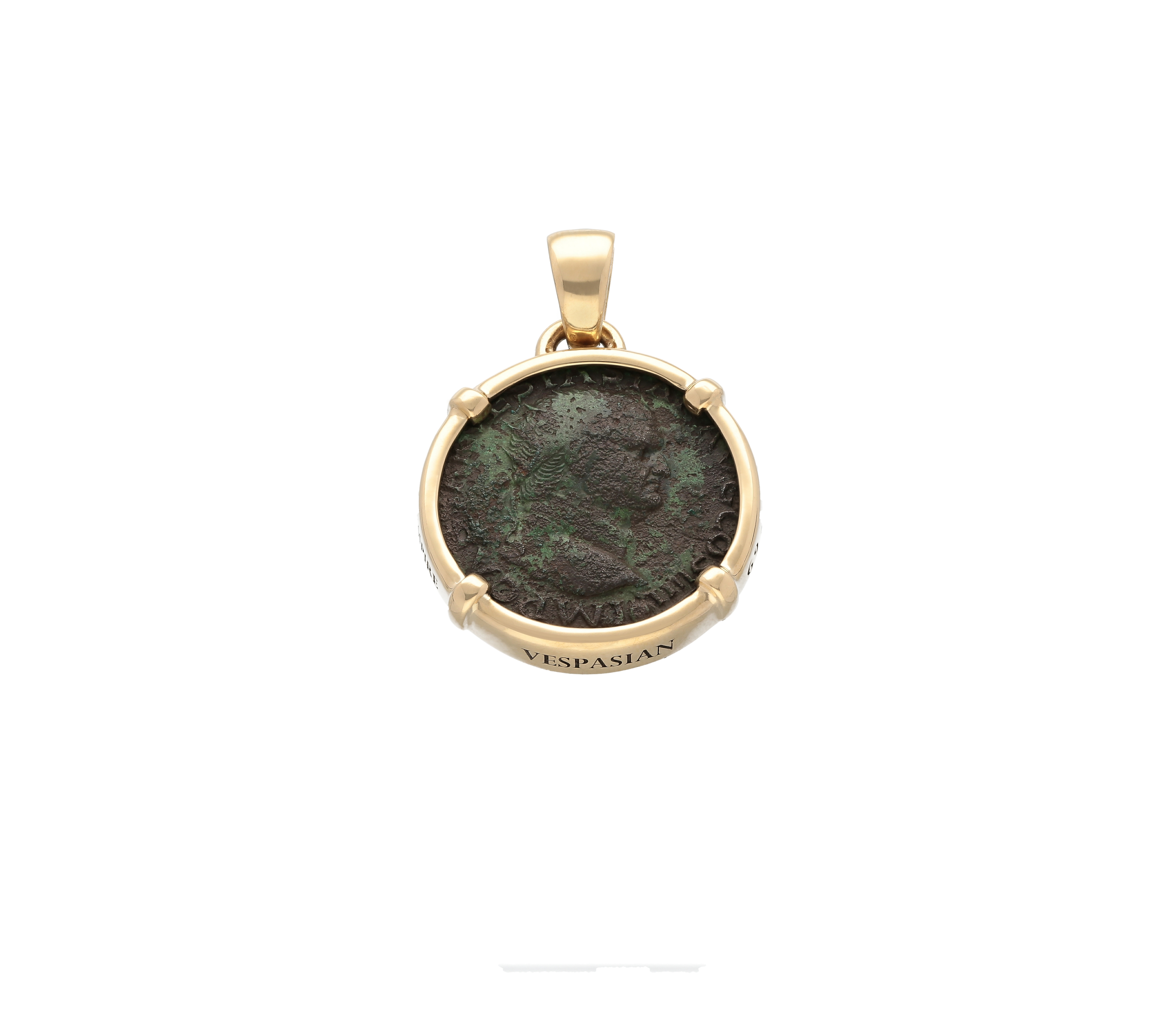 Roman Coin Pendant Emperor vespasian in 18kt gold