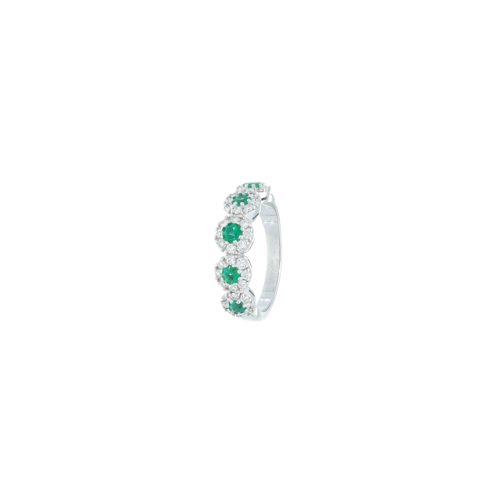 Five stones emeralds ring...
