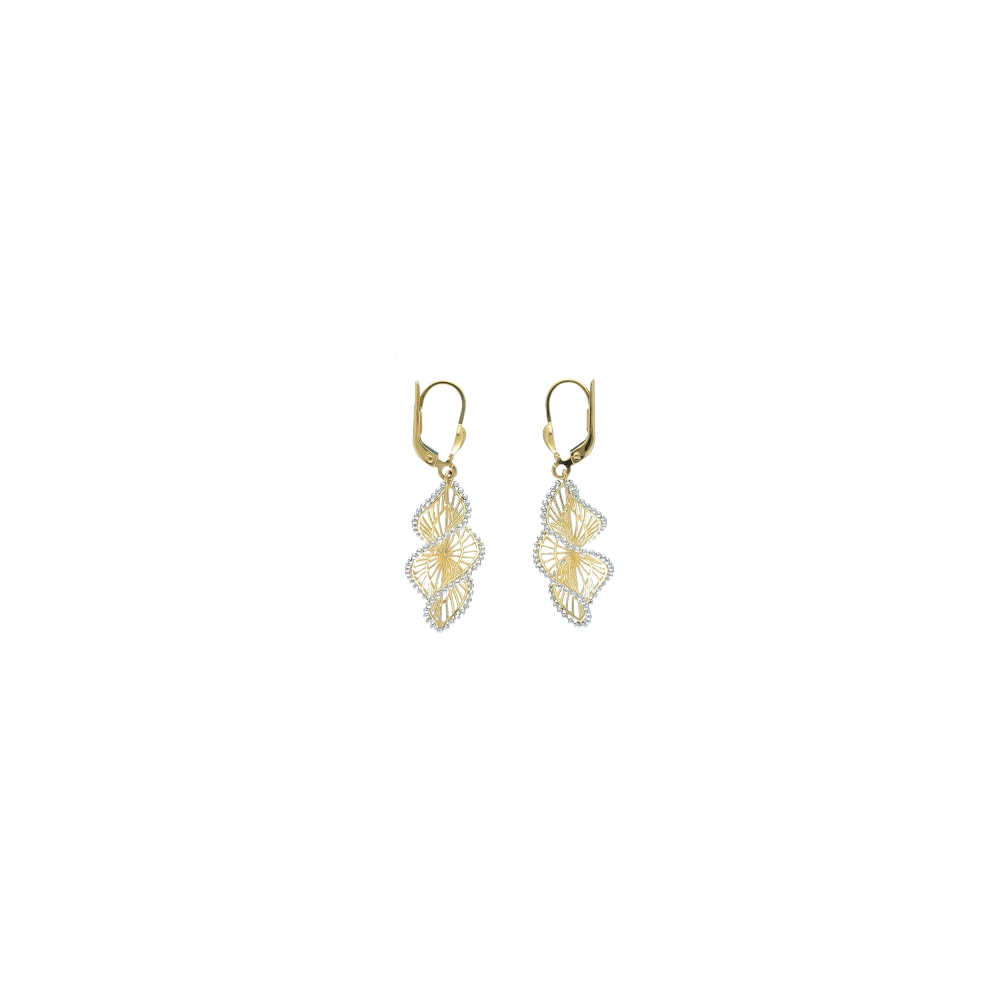 Italian gold earrings in...