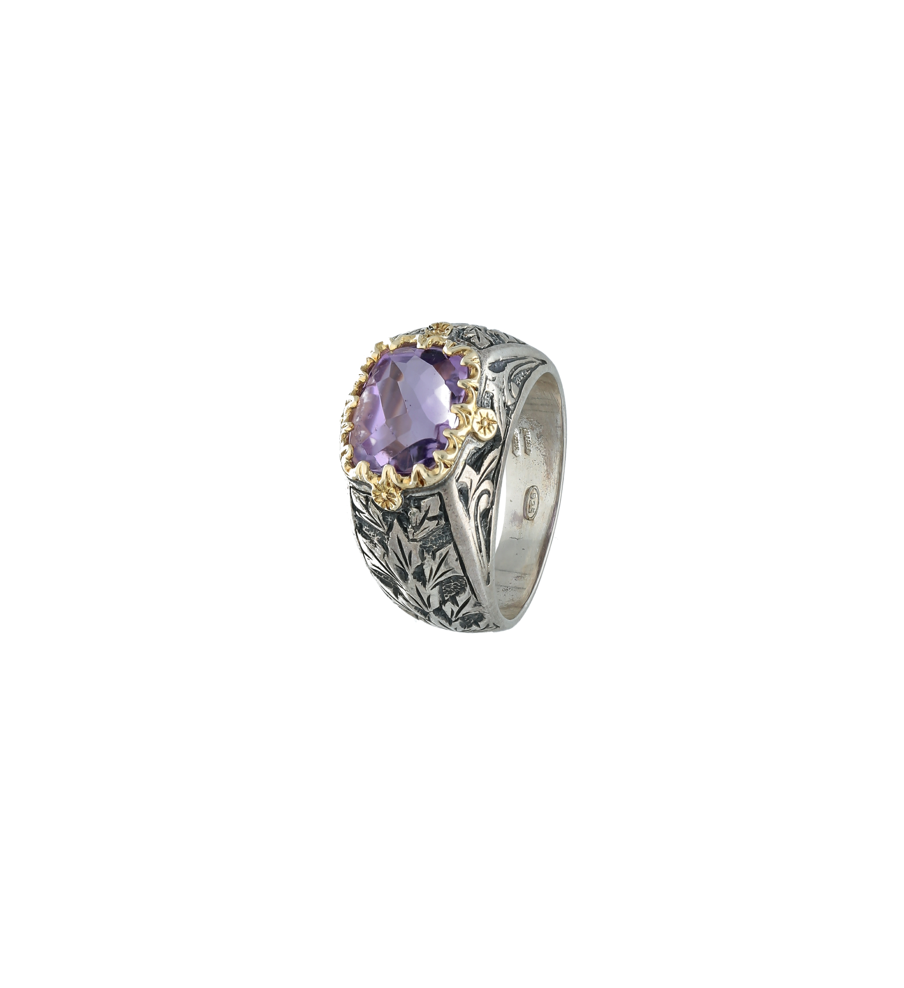 Simple Amethyst Bypass Ring | LUO