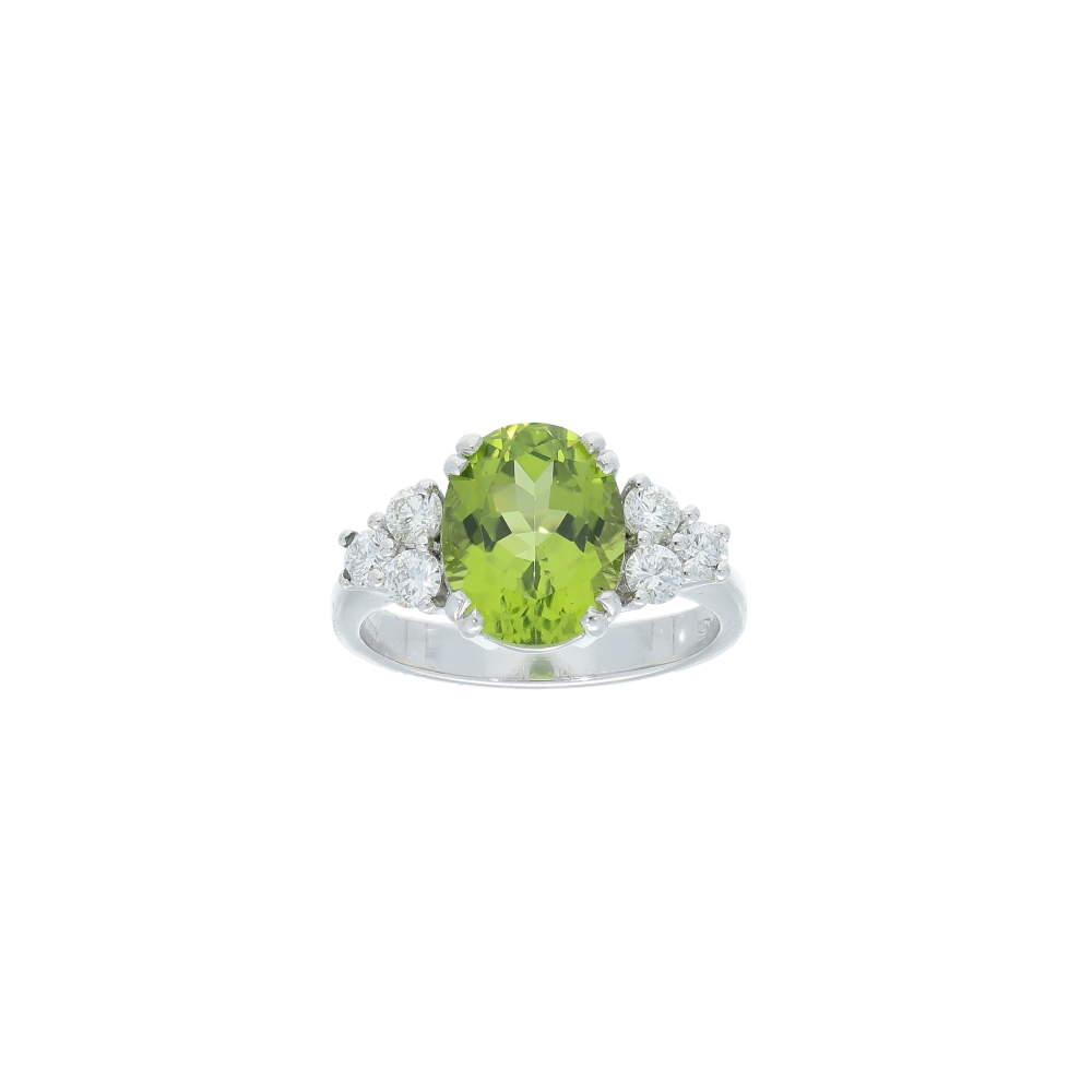 Oval Peridot Ring with...